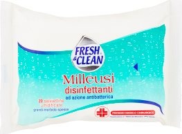 Fresh&Clean Salviette Milleusi Disinfettanti Umidificate 20 Pz