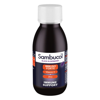 Sambucol Immuno Forte Sambuco nero Vitamina C e Zinco Supporto del sistema immunitario Sciroppo 120 ml