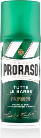 Proraso Schiuma Da Barba Rinfrescante E Tonificante Olio Di Eucalipto E Mentolo Per Tutte Le Barbe Verde 100 Ml