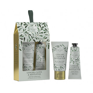 Scottish fine soaps Body Care Gift Set with Ginger, Clove and Mistletoe for Winter Skin