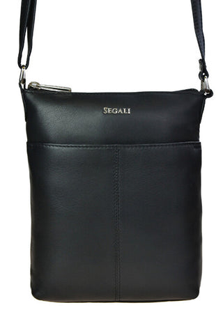 Segali da donna leather crossbody borsa 7001 Black