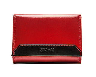 Segali Portafoglio In Pelle Da Donna rosso nero