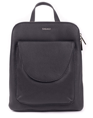 Segali Dámský kožený batoh 9062 Black