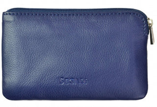 Segali Mini Portafoglio-Portachiavi In Pelle unico 7289 blue