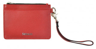 Segali Leather mini wallet-keychain 7290 A red