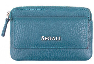 Segali Mini Portafoglio-Portachiavi In Pelle 7483 A Blu