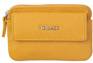 Segali Mini Portafoglio-Portachiavi In Pelle giallo