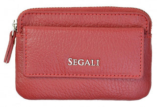 Segali Mini Portafoglio-Portachiavi In Pelle unico 7483 rosso