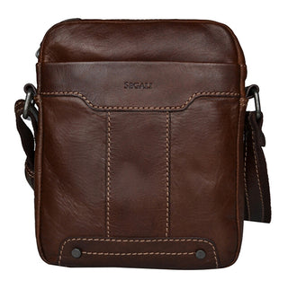 Segali da uomo leather borsa a tracolla crossbody Brown