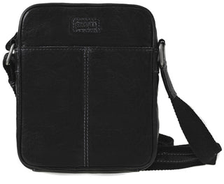 Segali da uomo leather borsa a tracolla 7018 Black