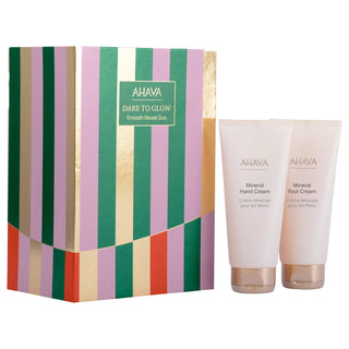 Set Dare To Glow Ahava: Acqua del Mar Morto, Idratazione, Crema per le mani, 100 ml + Minerali, Nutriente, Crema per i piedi, 100 ml