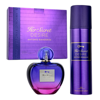 Set Antonio Banderas: Her Secret Desire Eau De Toilette Per Donna 80 ml + Her Secret Desire Deodorante Spray Per Donna 150 ml