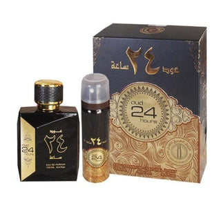 Set Ard Al Zaafaran: Oud 24 Hours, Eau De Parfum, unisex, 100 ml + Oud 24 Hours, deodorante spray, unisex, 50 ml