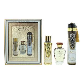 Ard al zaafaran Sei terre della terra di Zafra: Tarab al-Dahab, Eau de Parfum, da donna, 100 ml + Tarab al-Dahab, Diderna Sabri, da donna, 250 ml + Tarab al-Dahab, Rum Sabri, 300 ml