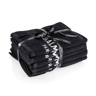 Balmain Set , Salon nero resistente alla candeggina, asciugamani in tessuto per saloni, 6 pz