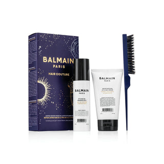 Set Balmain Professionnel: Balmain Professionnel, Pantenolo, Gel styling per capelli, Per lo styling, Tenuta forte, 100 ml + Crema idratante, Styling capelli, 150 ml + Cotonatura, Spazzola per capelli