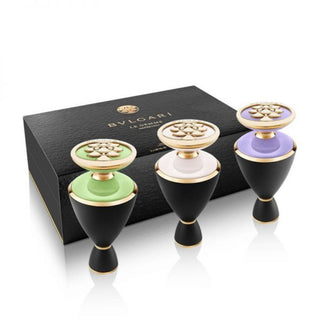 Sæt Bvlgari: Le Gemme Imperiali Desiria, Eau De Parfum, til kvinder, 100 ml + Le Gemme Imperiali Irina, Eau De Parfum, til kvinder, 100 ml + Le Gemme Imperiali Splendida, Eau De Parfum, til kvinder, 100 ml