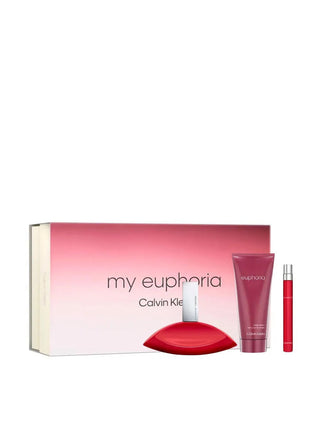 Set Calvin Klein: My Euphoria, Eau De Parfum, da donna, 100 ml + My Euphoria, Eau De Parfum, da donna, 10 ml + My Euphoria, lozione idratante per il corpo, 100 ml