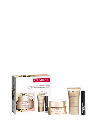 Set Clarins: Crema Giorno Anti-Età Extra-Rassodante Viso 50 ml + Crema Idratante Extra-Rassodante Collo e Decolleté 15 ml + Mascara Volumizzante Wonder Volume Nero 3 ml *Miniatura