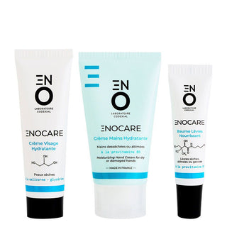 Set Codexial: Enocare Vitamina B5 Crema mani idratante 50 ml + Enocare Vitamina B5 Trattamento balsamo labbra idratante e riparatore 15 ml + Enocare Crema viso idratante alla glicerina 30 ml