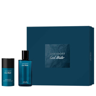 Set Davidoff: Cool Water, Eau De Toilette, per uomo, 75 ml + Cool Water, protezione 24 ore, deodorante stick, per uomo, 75 g