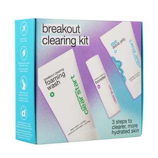 Clear Start Breakout Clearing Kit Set Dermalogica: Clear Start Aqua Jelly Gel per il viso 25 ml + Clear Start detergente 75 ml + Clear Start Booster Niacinamide 10 ml