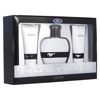 Set Ford: Mustang White Eau De Toilette per uomo 100 ml + Mustang White Balsamo dopobarba 100 ml + Mustang White Bagnodoccia per capelli e corpo 100 ml