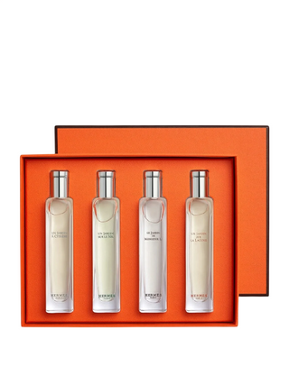 Set Hermes: Un Jardin A Cythere, Eau De Toilette, unisex, 15 ml + Un Jardin Sur Le Nile, Eau De Toilette, unisex, 15 ml + Le Jardin de Monsieur Li, Eau De Toilette, per donna, 15 ml + Un Jardin Sur La Lagune, Eau De Toilette, unisex, 15 ml