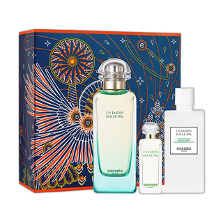 Hermes Set: Un Jardin Sur Le Nil, Eau De Toilette, Unisex, 100 ml + Un Jardin Sur Le Nil, Eau De Toilette, Unisex, 7,5 ml + Un Jardin Sur Le Nil, Fuktgivande, Body Lotion, 80 ml