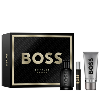 Set Hugo Boss: Boss Bottled Parfum da uomo 100 ml + Boss Bottled Parfum da uomo 10 ml + Boss Bottled Cleansing Shower Gel For All Skin Types 100 ml