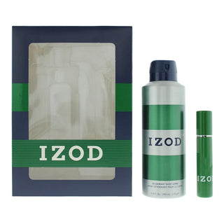 Set Izod: Spray profumato verde per uomo 200 ml + Eau de toilette verde per uomo 15 ml