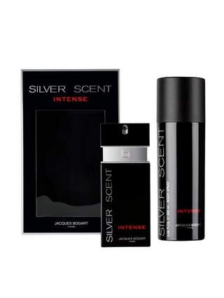 Set Jacques Bogart: Silver Scent Intense, Eau De Toilette, per uomo, 100 ml + Silver Scent Intense, Spray profumato, per uomo, 200 ml