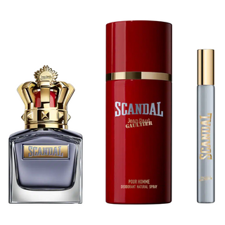Set Jean Paul Gaultier: Scandal Pour Homme, Eau De Toilette, Per Uomo, 50 ml + Scandal Pour Homme, Eau De Toilette, Per Uomo, 10 ml + Scandal Pour Homme, Spray Profumato, Per Uomo, 150 ml