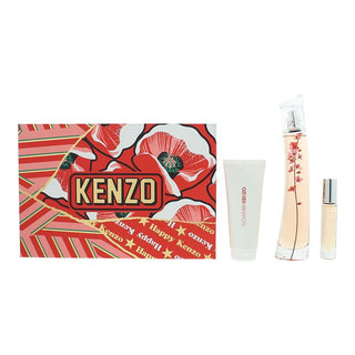 Set Kenzo: Flower Ikebana Sakura, eau de parfum, da donna, 75 ml + Flower Ikebana Sakura, eau de parfum, da donna, 10 ml + Flower Ikebana Sakura, idratante, lozione per il corpo, 75 ml