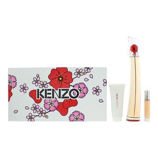 Set Kenzo: Flower L'absolue, Eau De Parfum, da donna, 100 ml + Flower L'absolue, Eau De Parfum, da donna, 10 ml + Flower L'absolue, idratante, lozione per il corpo, 75 ml