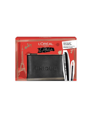 L'Oreal Paris Set: L'Oreal Paris Kajal Black Eye Pencil 1.5 g + Mega Volume Collagen 24 hours Waterproof Mascara Mega Black 9 ml + Black Fabric Bag