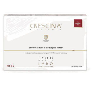 Set, Labo Suisse, Crescina, Transdermic HFSC 1300, Per stimolazione della crescita, Siero trattante in fiale, Per cuoio capelluto, Per donna, 5 pz, 3,5 ml