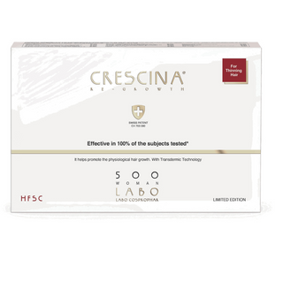 Set, Labo Suisse, Crescina, Transdermic HFSC 500, Per stimolazione della crescita, Siero trattante in fiale, Per cuoio capelluto, Per donna, 5 pz, 3,5 ml