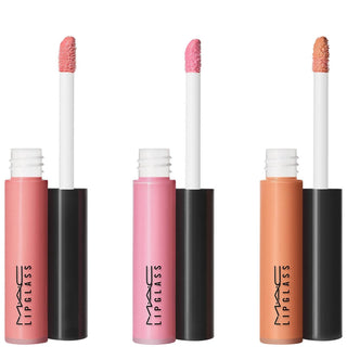 Mini Kit MAC: Brillo de labios MAC Under the Sheets 2,8 g + Brillo de labios MAC Sister 2,8 g + Brillo de labios MAC Sweet as Pie 2,4 g