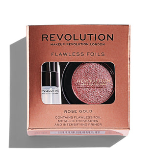 Set Makeup Revolution: Flawless Foils Vegan Eyeshadow Primer 2ml + Flawless Foils Vegan Rose Gold Eyeshadow Palette 2g