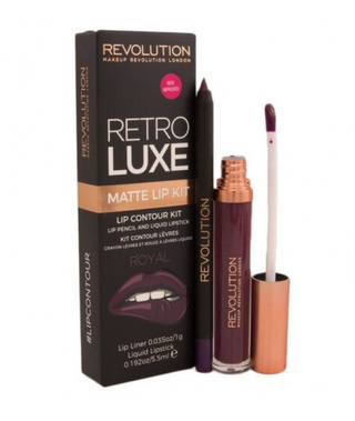 Set Makeup Revolution: Retro Luxe Royal Matte Liquid Lipstick 55ml + Retro Luxe Royal Lip Pencil 1g