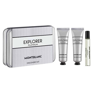 Set Montblanc: Explorer Platinum, Eau De Parfum, per uomo, 7,5 ml + Explorer Platinum, crema idratante, per il viso, 30 ml + Explorer Platinum, idratante, gel doccia, tutti i tipi di pelle, 30 ml