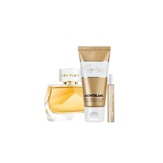 Set Montblanc: Signature Absolue, Eau De Parfum, da donna, 90 ml + Signature Absolue, Eau De Parfum, da donna, 7,5 ml *Miniature + Signature Absolue, lozione per il corpo, su tutto il corpo, 100 ml