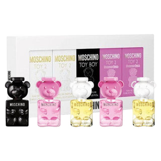 Set Moschino: Toy 2 Bubble Gum, Eau De Parfum, unisex, 2 pezzi, 5 ml + Toy 2, Eau De Parfum, unisex, 2 pezzi, 5 ml + Toy Boy, Eau De Parfum, unisex, 5 ml