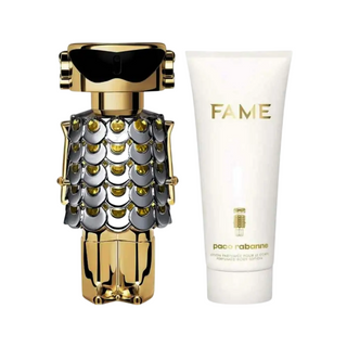 Set Paco Rabanne: Fame, Eau De Parfum, per donna, 80 ml + Fame, idratante, lozione per il corpo, 100 ml