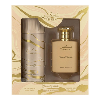 Set Paris Corner: Taskin Caramel Cascade, Eau de Parfum, unisex, 100 ml + Taskin Caramel Cascade, deodorante spray, unisex, 200 ml