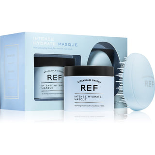 Colocar Ref Estocolmo: Mascarilla capilar vegana hidratante intensa y suavizante (250 ml) + Cepillo para el pelo Blue Tools