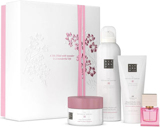 Set Rituals: The Ritual Of Sakura, rigenerante, scrub corpo, 125 g + The Ritual Of Sakura, mousse doccia, 200 ml + The Ritual Of Sakura, idratante, crema corpo, 100 ml + Reve De Hanami, eau de parfum, per donna, 15 ml