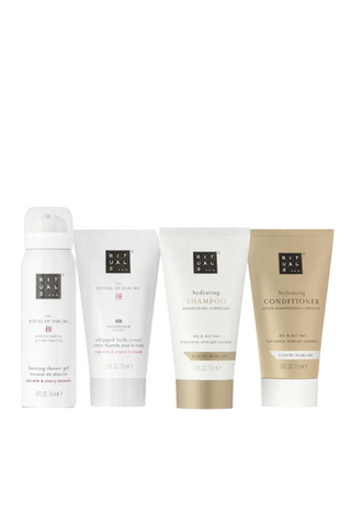 Set Rituals: The Ritual Of Sakura, Mousse Doccia, 50 ml + The Ritual Of Sakura, Crema Corpo Idratante, 70 ml + The Ritual Of Sakura, Shampoo Per Capelli, Per Nutriente, 70 ml + The Ritual Of Sakura, Balsamo Per Capelli Naturale, Liscio, 70 ml
