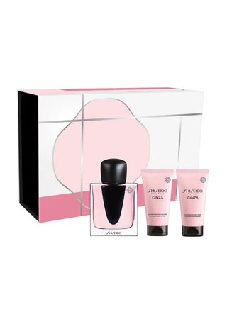 Set Shiseido: Ginza, Eau De Parfum, per donna, 50 ml + Ginza, idratante, lozione per il corpo, 50 ml + Ginza, idratante, crema per le mani, 50 ml